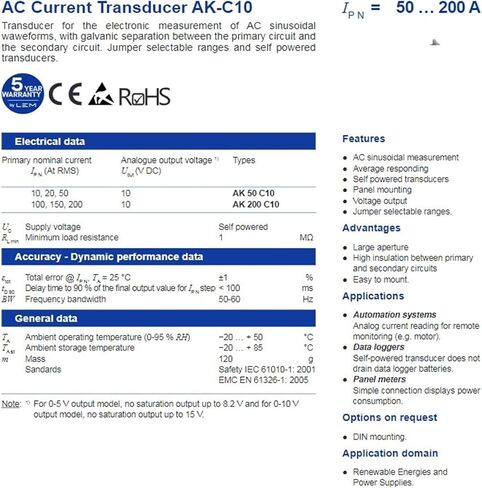 AK200C10 محول الاستشعار الحالي 200A in Kuwait