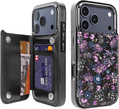 for iPhone 17 Pro Max Wallet Case with Card Holder, RFID Blocking Leather Kickstand Shockproof Card Slots Case Double Magnetic Closure for Women Girls,Pink Polka Dot in Saudi Arabia