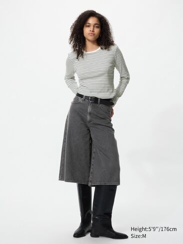 Uniqlo Soft Ribbed T-Shirt | Long Sleeve | Stripe in Kuwait