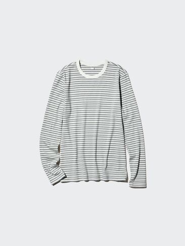 Uniqlo Soft Ribbed T-Shirt | Long Sleeve | Stripe in Kuwait