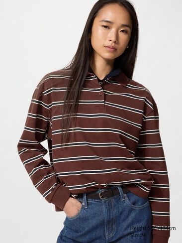 قميص بولو مخطط UNIQLO | كم طويل in Kuwait