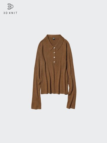 Uniqlo 3D متماسكة ميرينو مزيج سترة بولو in Kuwait