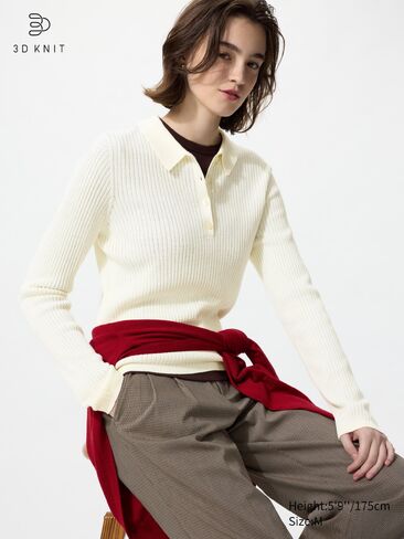 Uniqlo 3D متماسكة ميرينو مزيج سترة بولو in Kuwait