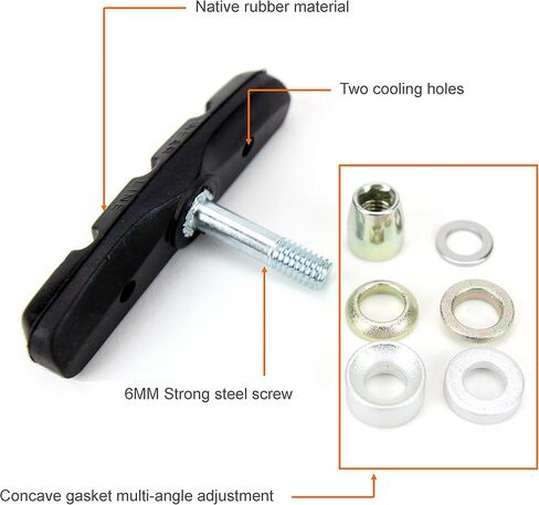 Complete Bike Brake Pad Set, 70mm 4 Pairs with Free Hex Key in Kuwait