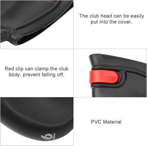9 قطع من أغطية الرأس الحديدية لنادي الجولف PVC، واقي غطاء رأس مضرب الجولف مع مشبك أحمر وحبل أسود، لنوادي 3 4 5 6 7 8 9 PW SW، جولف متين وخفيف الوزن in Kuwait