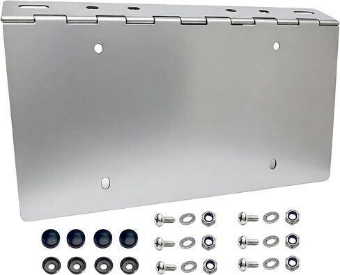 TDPRMOTO 10511 Heavy-Duty Chrome Angled License Plate Holder with Adjustable Hinge, Steel Construction for Truck/Trailer/Semi Truck/Classic Car – (304 Stainless Steel) in Saudi Arabia