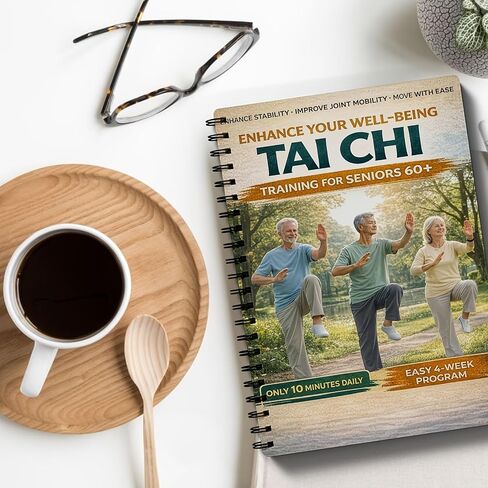 Tai Chi for Seniors, Step-by-Step Guide for Pain Relief, 28-Day Challenge for Home Practice Weight Loss, Simplified Original Movements to Improve Flexibility and Balance in Kuwait