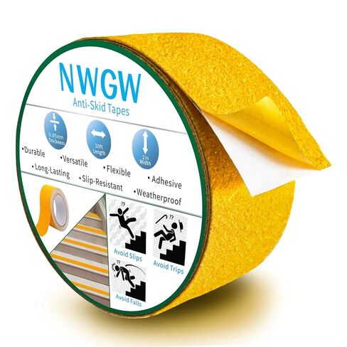 Heavy Duty Anti-Slip Tape for Pool Steps, 4" x15FT Blue Rubber Grip Traction Tape, Indoor/Outdoor Stairs, Waterproof Safety Grip Strips for Wet Areas, Showers, Tubs & Marine, Barefoot Friendly in Kuwait