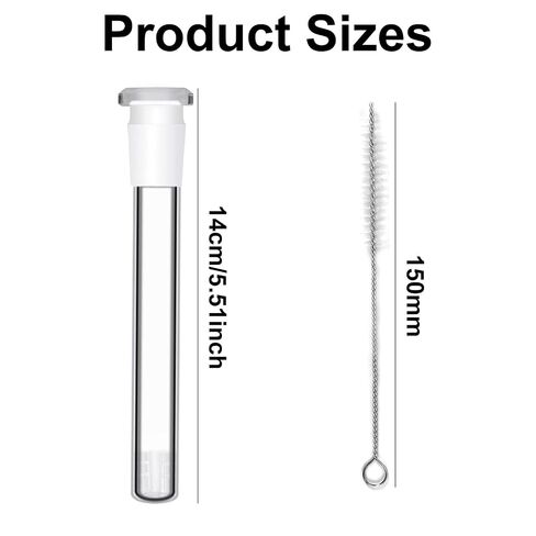 6 Pcs Borosilicate Glass Tubes, 14cm Length 14mm OD Connecting Tube Set | Heat Resistant Thick Glass Adapters with Cleaning Brush, Suitable for Labs, Experiments & Home Kitchen in Kuwait