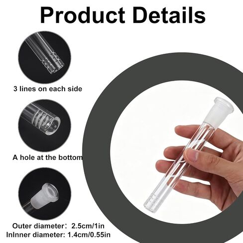 6 Pcs Borosilicate Glass Tubes, 14cm Length 14mm OD Connecting Tube Set | Heat Resistant Thick Glass Adapters with Cleaning Brush, Suitable for Labs, Experiments & Home Kitchen in Kuwait