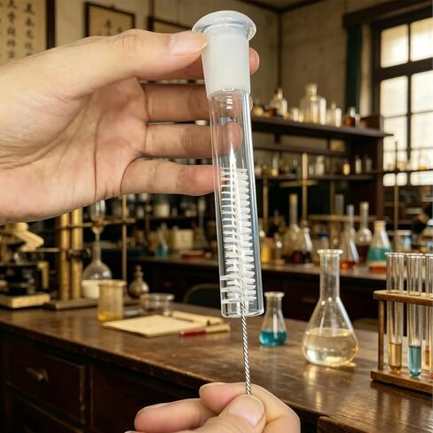 6 Pcs Borosilicate Glass Tubes, 14cm Length 14mm OD Connecting Tube Set | Heat Resistant Thick Glass Adapters with Cleaning Brush, Suitable for Labs, Experiments & Home Kitchen in Kuwait