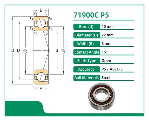 1 قطعة 71900C P5 10X22X6 رقيقة الجدران مصغرة محامل الاتصال سرعة المغزل in Kuwait