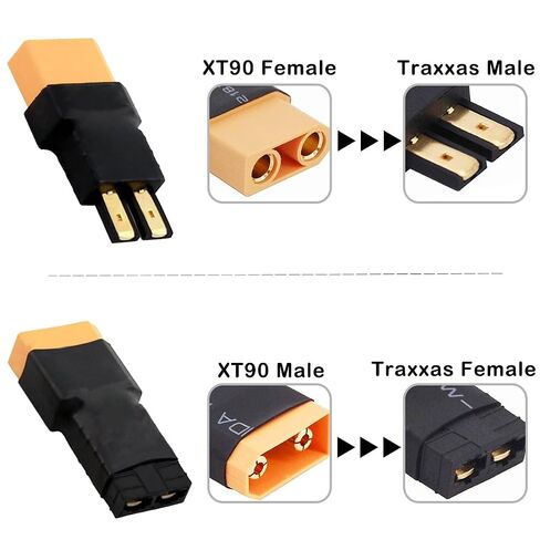 2 أزواج XT90 إلى محول Traxx XT90 ذكر أنثى إلى Traxxas Plug RC محول شاحن بطارية لسيارة التحكم عن بعد RC بطارية ليبو RC سيارات RC طائرات in Kuwait