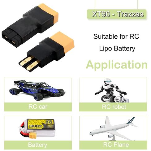 2 أزواج XT90 إلى محول Traxx XT90 ذكر أنثى إلى Traxxas Plug RC محول شاحن بطارية لسيارة التحكم عن بعد RC بطارية ليبو RC سيارات RC طائرات in Kuwait