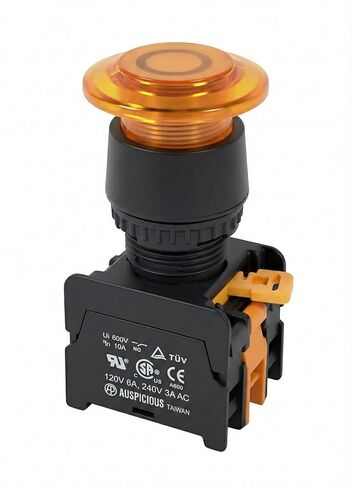 Alpinetech EPFL-22 مفتاح زر الضغط الذي يتم الحفاظ عليه مقاس 22 مم 1NO 1NC، مضاء بـ LED (أحمر 24 فولت) in Kuwait