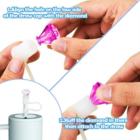 4pcs Diamond Straw Cover Cap for Brumate Era 30&40 oz Tumble, 12mm Reusable Silicone Straw Topper Protector Lid with Cute Mix Colors Décor Accessories in Kuwait