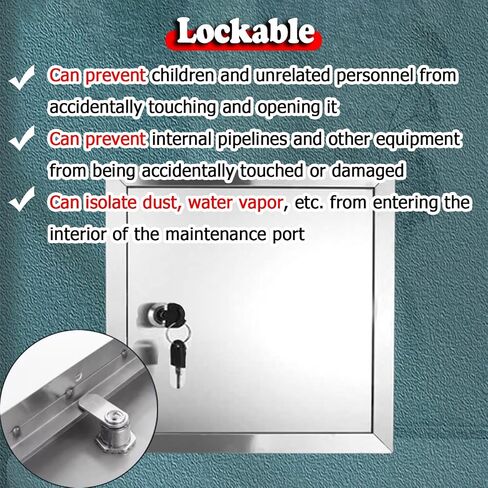 Lockable Stainless Steel Access Panel - Customizable Plumbing Hatch Door for Easy Wall Access & Maintenance, Waterproof Design for Durability and Security in Kuwait