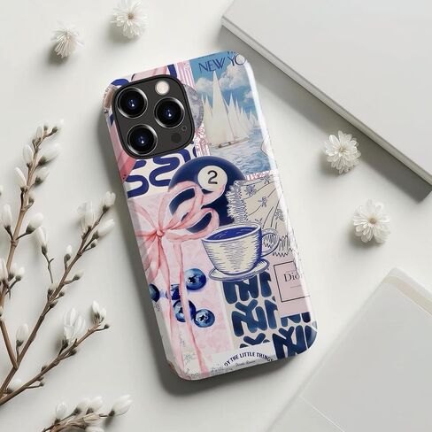 حافظة Goodon لهاتف iPhone 15 Pro Max لطيفة - متوافقة مع Magsafe - غطاء صلب مزدوج الطبقة وغطاء سيليكون - حافظة هاتف واقية بتصميمات زهرة برية للنساء - أزهار محددة نابضة بالحياة in Kuwait
