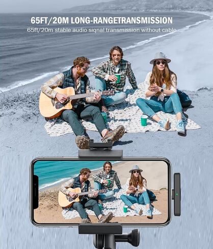 Wireless Mini Microphone for iPhone：2 Pack Lavalier Lapel Mic with AI Noise Cancellation & 70ft Range, 16H Total Battery, Plug and Play Clip-on Android Microphone for YouTube TikTok Podcast Vlogging in Kuwait