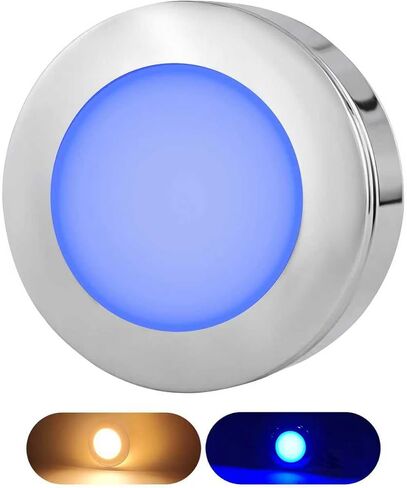 Boat Interior Lights,Courtesy Lights 3" White Blue Ceiling Waterproof Exterior Boat Cabin Lights for Pontoon, Yacht, Marine in Kuwait