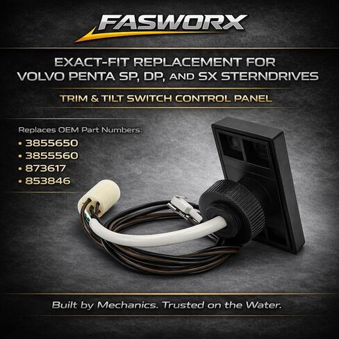 FASWORX 3855650 لوحة التحكم في مفتاح القطع والإمالة لفولفو Penta SP DP SX Sterndrive Outdrives، تحل محل OEM 3855560 873617 853846، مفتاح تقليم الطاقة من الدرجة البحرية 2 دبوس in Kuwait