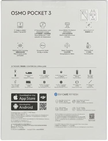 DJI Osmo Pocket 3 Creator Combo, 1'' CMOS, 4K Resolution/120fps Vlog Camera, 3-Axis Stabilization, Face/Object Tracking, Mic Included for Clear Sound, Digital Camera for YouTube (Renewed) in Kuwait