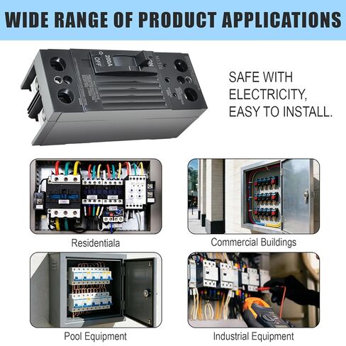 قاطع دائرة TQD22200WL ثنائي القطب 200 أمبير - 10kAIC 240V متوافق مع مركز تحميل GE، حماية مغناطيسية حرارية in Kuwait