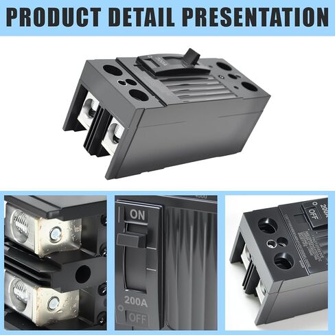 قاطع دائرة TQD22200WL ثنائي القطب 200 أمبير - 10kAIC 240V متوافق مع مركز تحميل GE، حماية مغناطيسية حرارية in Kuwait