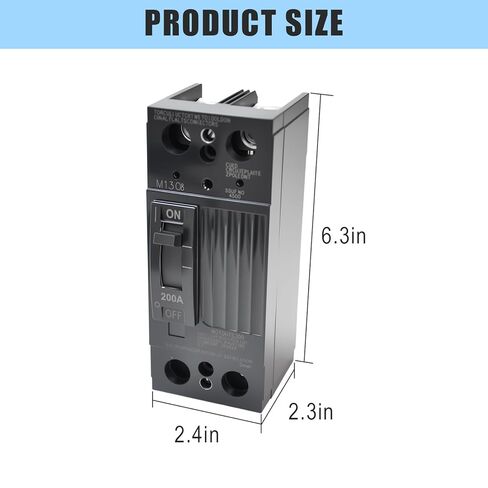 قاطع دائرة TQD22200WL ثنائي القطب 200 أمبير - 10kAIC 240V متوافق مع مركز تحميل GE، حماية مغناطيسية حرارية in Kuwait
