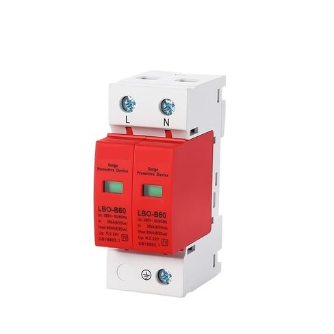 جهاز حماية من الصواعق AC SPD لتوزيع الجهد المنخفض، جهاز حماية من البرق المنزلي 2P 20KA~40KA وحدة تبديل 1 قطعة (2p 275V AC، 20-40KA (أبيض)) in Kuwait