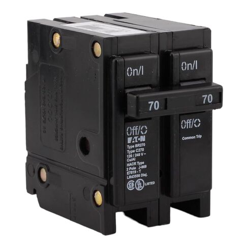قاطع دائرة قياسي BR270 بقوة 70 أمبير، مزود بقابس كهربائي، 120/240 فولت، 10 كيلو آي سي، مدرج في قائمة UL (1) in Kuwait