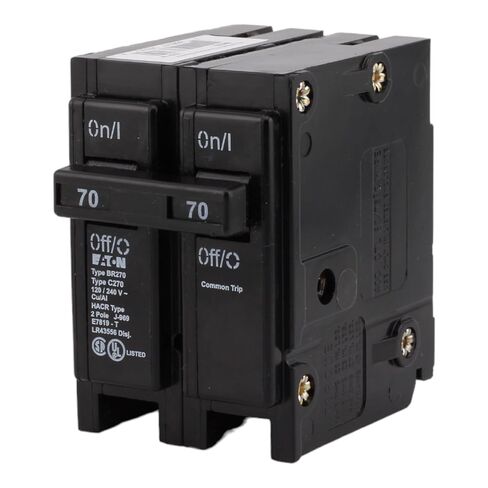 قاطع دائرة قياسي BR270 بقوة 70 أمبير، مزود بقابس كهربائي، 120/240 فولت، 10 كيلو آي سي، مدرج في قائمة UL (1) in Kuwait