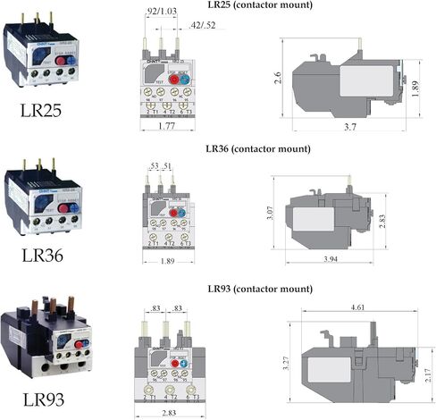 قاطع الولايات المتحدة LR-25-A08 المدرج في قائمة UL (للولايات المتحدة الأمريكية) بديل لمرحل التحميل الزائد Telemecanique LR2D1312 (LR2 D13 12) in Kuwait