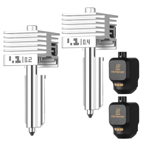 قطعتان، 0.2+0.4 هوتند، فوهة فولاذية صلبة، متوافقة مع طابعات سلسلة Bambu Lab P2S/H2D/H2S/A1/X2D ثلاثية الأبعاد، | أجزاء الطابعة ثلاثية الأبعاد من بامبو لاب in Kuwait