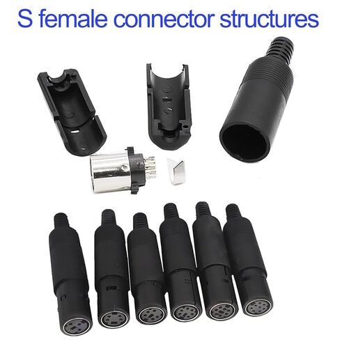 4PCS S-Video 6 Pin DIN Male Socket Mini DIN Connector Signal Transmission for Computer Keyboard Audio Video AV MIDI Cable in Kuwait