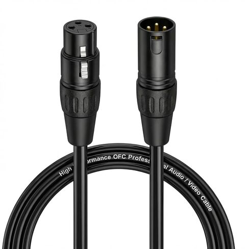 XLR to XLR Microphone Cable 6.6ft, 3-Pin Balanced XLR Male to Female Cable for Recording, Audio Interface, Mixer, Studio and Live Sound in Kuwait