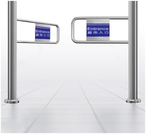 Automatic Swing Gate - Stainless Steel Push-Only Double Door Access - Secure One-Way Entry & Exit for Retail, Libraries, Public Spaces - Durable Access Control Solution,Silver-W 170cm (66 8/9 in Kuwait