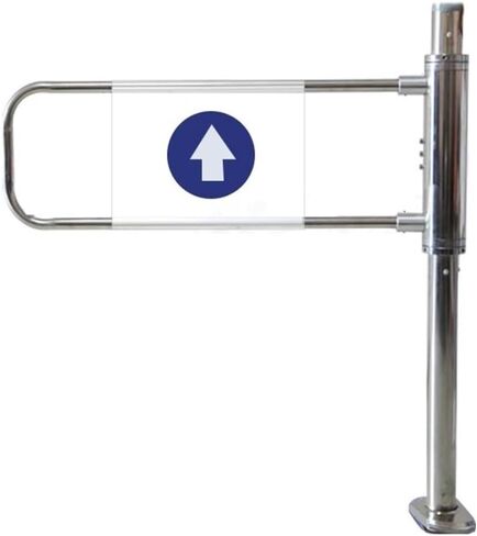 Heavy-Duty Metal Entrance Safety Gate, Automatic Closing Swing Door for Supermarket & Warehouse, Unidirectional Access Control, 100x100cm, Silver-L Finish,Silver-r-90x100cm in Kuwait