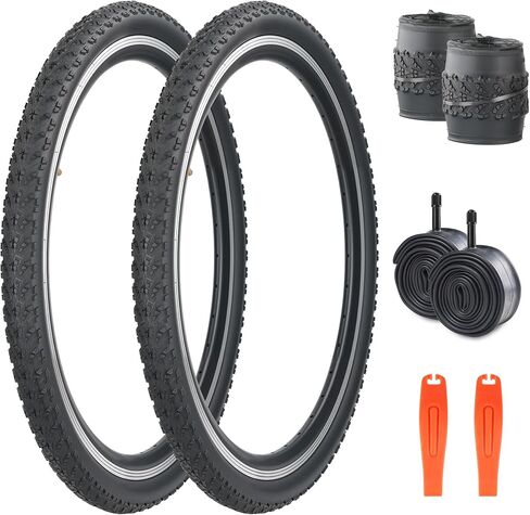 Bike Tire 20/24/26 x 1.95 inch 2 Pack Foldable Replacement All Terrain for BMX Mountain Cruiser Folding Bicycle in Kuwait