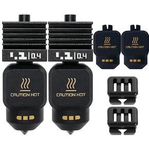 طقم فوهة P2S 0.4 hotend لطابعة Bambu Lab P2S/H2D/X2D/H2S ثلاثية الأبعاد | استبدال الفوهة المصنوعة من الفولاذ المقوى سريع التبديل، درجة حرارة عالية P2S Hotend مع فرشتين من السيليكون وجوارب من السيليكون in Kuwait