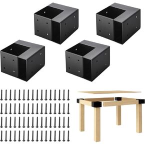Heavy Duty Workbench Brackets Kit, 4PCS 4''x4'' Workbench Leg Frame Braces, for 4x4 & 2x4 Lumber, DIY Table Building Kit for Workbench Table, Shelving, Garage Storage in Kuwait