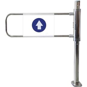 Heavy-Duty Metal Entrance Safety Gate, Automatic Closing Swing Door for Supermarket & Warehouse, Unidirectional Access Control, 100x100cm, Silver-L Finish,Silver-r-50x100cm in Kuwait