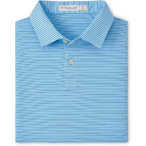 بولو رجالي من PETER MILLAR Seaport Blue Featherweight Stripe Performance مقاس XL in Saudi Arabia