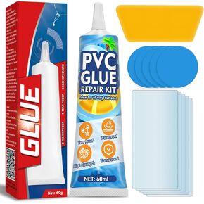 طقم رقعة مرتبة هوائية، طقم إصلاح من الفينيل المقاوم للماء مع غراء PVC | طقم إصلاح رقعة حمام السباحة مع رابطة PVC مرنة ومحكم الإغلاق؛ مقاوم للماء بعد المعالجة، ومقاوم للأشعة فوق البنفسجية والحرارة؛ يقاوم التقشير in Kuwait