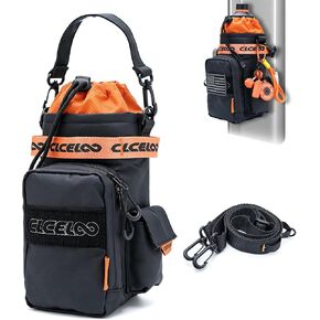 Magnetic Gym Bag, 5-Magnet Insulated Bottle Holder, Phone/Wallet/Key/Card/Jewelry Pockets, Water-Resistant, Shoulder Strap with Hanging Points, for Outdoor Travel Hiking, Black/Orange (Black/Orange) in Saudi Arabia