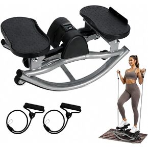 Rocking Steppers for Exercise at Home, Rocking Stepper Side to Side with Resistance Bands Digital Display, Low-Impact Full Body Knee-Friendly Anti-Slip Noiseless Side Stepper, 330 LBS Capacity in Saudi Arabia
