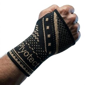 2 Pack Wrist Compression Sleeve – Copper Infused Wrist Brace for Carpal Tunnel, Tendonitis, Arthritis – Left & Right Hand Wrap for Work, Sports, Night Support - Men & Women in Saudi Arabia