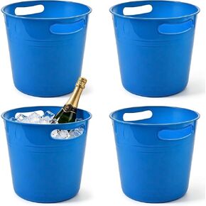 OBTANIM 4 Pack Colorful Plastic Buckets Drink Cooler Storage Ice Pails with Handles for Plants, Party Favors Organizing, Home Decor or Classrooms Pencil Storage in Saudi Arabia