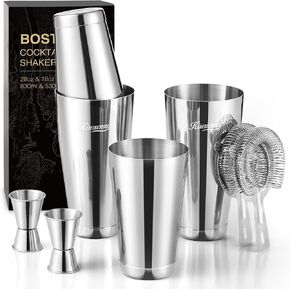 KITESSENSU Boston Cocktail Shaker Set, 8-Piece Professional Bar Shaker Set – 2 Complete Sets of Shaker Tins Bartending, Strainers & Jiggers, Stainless Steel Boston Shaker for Parties & Home Bar in Saudi Arabia