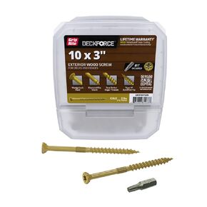 براغي خشبية خارجية من Grip-Rite DeckForce للأسطح والأسوار - مطلية بالنانو - طرف الطيار الآلي T-17 - براغي سطح ذهبية - صندوق #10 × 3-5 رطل - GRDF3STGD5 in Kuwait